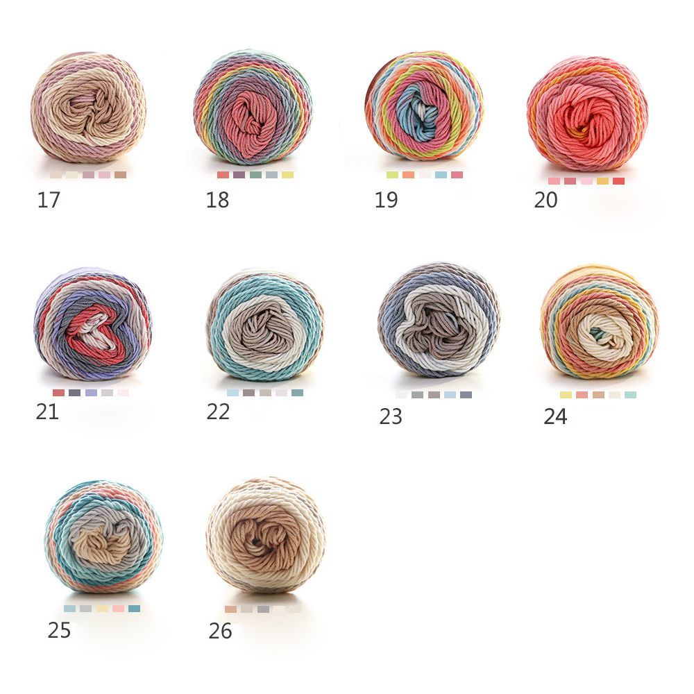 Daphne Cuộn Len Đan Móc 100G Màu Cầu Vồng Chất Liệu Mềm Mại Dùng Để Đan Áo Quần / Khăn Choàng Sofa