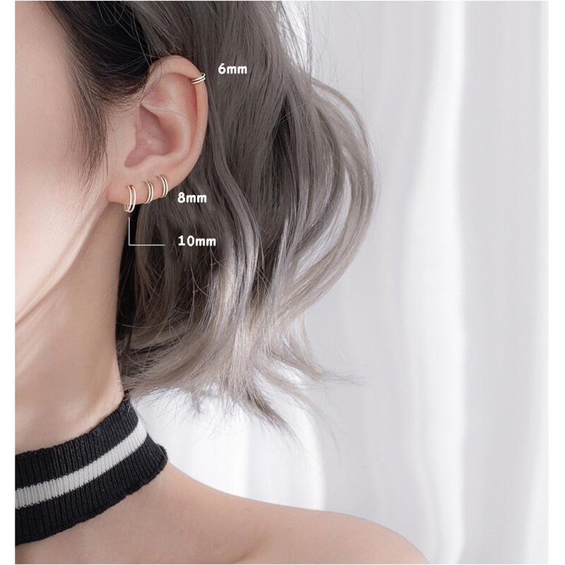 Khuyên tai WE FLOWER mạ bạc s925 dạng hạt xoắn ốc thời trang cho nam nữ