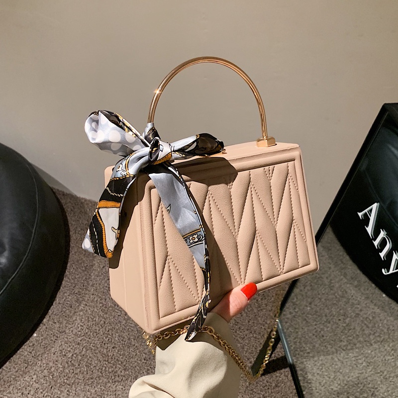 Túi đeo chéo thời trang nữ phối nơ lụa xinh xắn