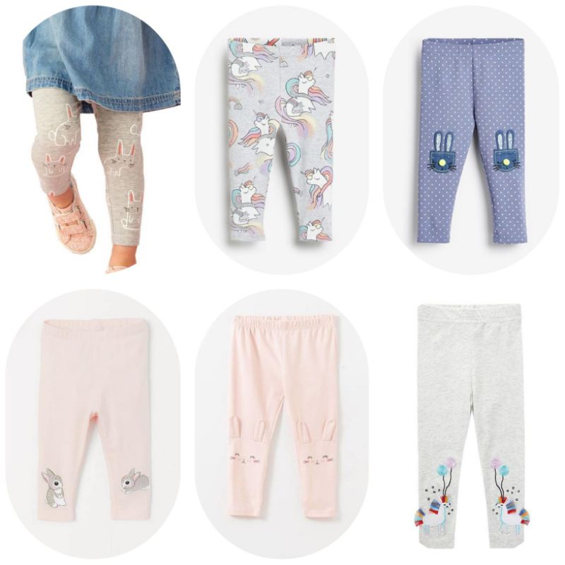 Quần legging dài Jumping Meters cho bé gái chất cotton co giãn họa tiết thỏ