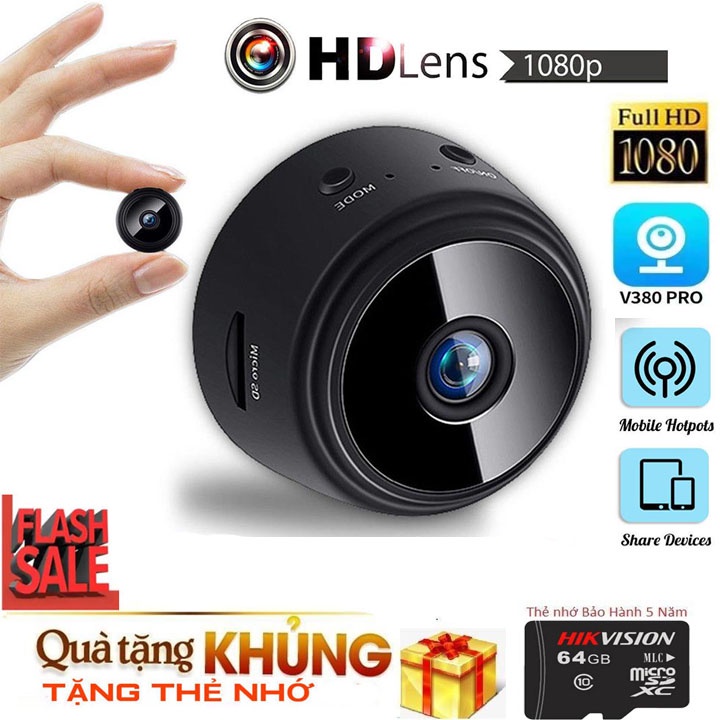 Camera Wifi V380 A9 Full HD - Có Pin