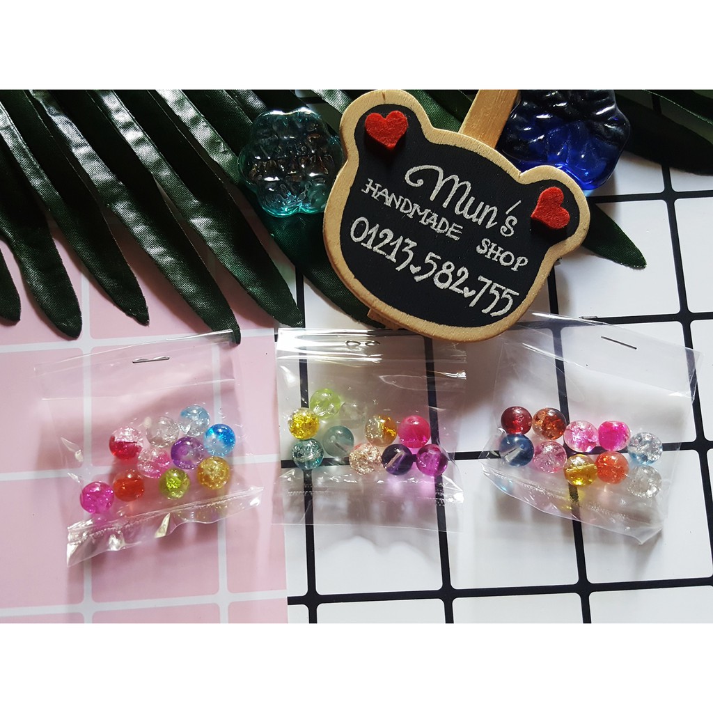 Túi 20 viên đá pha lê 8mm - Phụ kiện trang sức, handmade