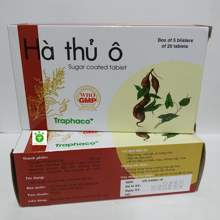 Viên Hà Thủ Ô Traphaco hộp 100 viên