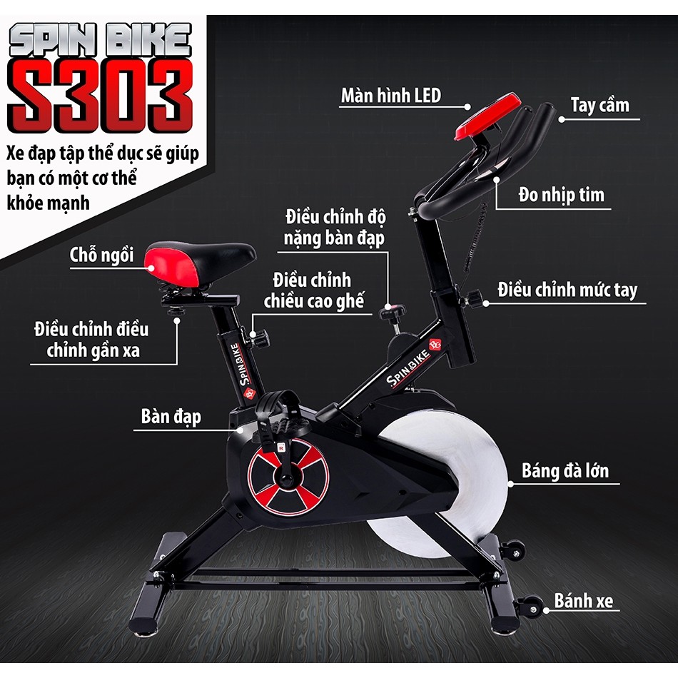 CHAIR19 - Xe đạp tập thể dục thể thao Spining bike Mẫu S-303 mới