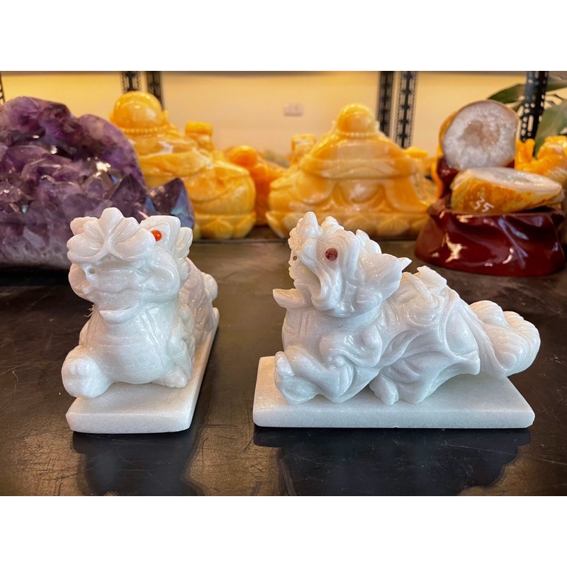 Cặp Tỳ Hưu Đá Vân Gỗ Phong Thuỷ