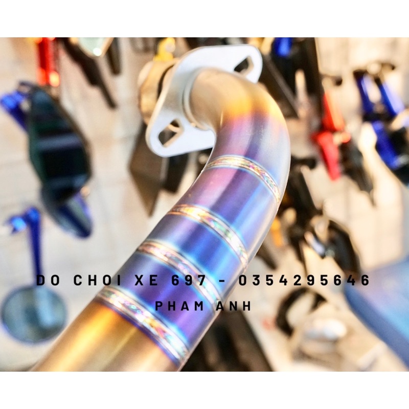 Cổ pô titan Exciter 150 2016-2021 gắn khớp nối pô zin