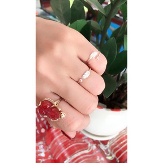 (Follow shop săn deal hot ngày 9/7) nhẫn lông vũ bạc ta