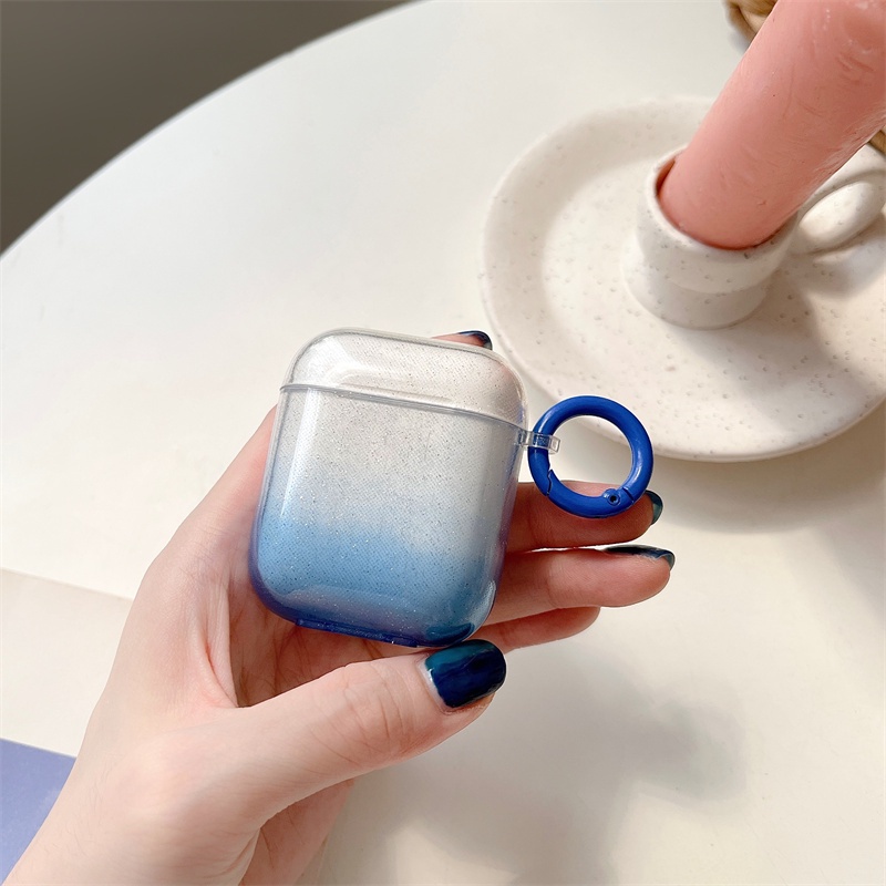 Vỏ Bảo Vệ Hộp Sạc Tai Nghe QPLUS TWS BT12 Màu Gradient Tím Và Xanh Dương Cho QPLUS TWS BT12