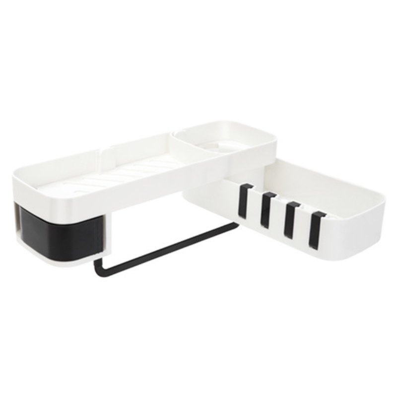 Giá đỡ góc tường đựng đồ dùng nhà tắm/ nhà vệ sinh bằng nhựa gắn tường tiện dụng