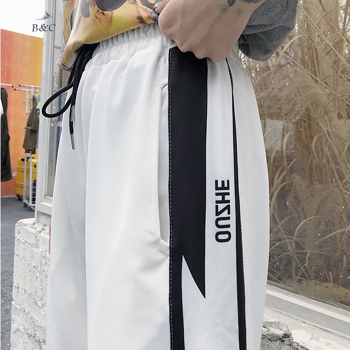 Quần cạp cao kiểu dáng thể thao giản dị phong cách Harajuku cho nữ | BigBuy360 - bigbuy360.vn