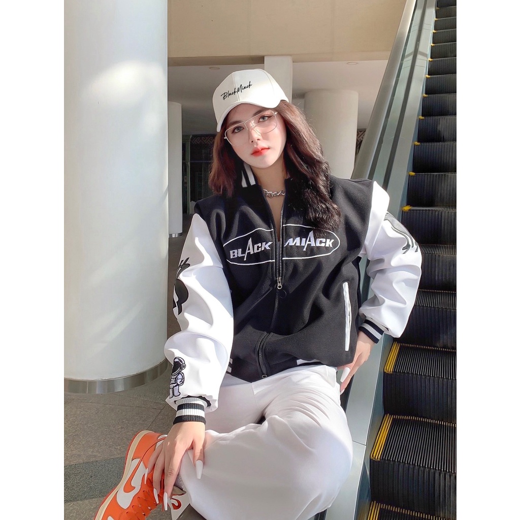 [Mã SKAMFSW175 giảm 10K đơn 50K] Áo Khoác Bóng Chày màu Đen BLACK MIACK Varsity Jacket BM1