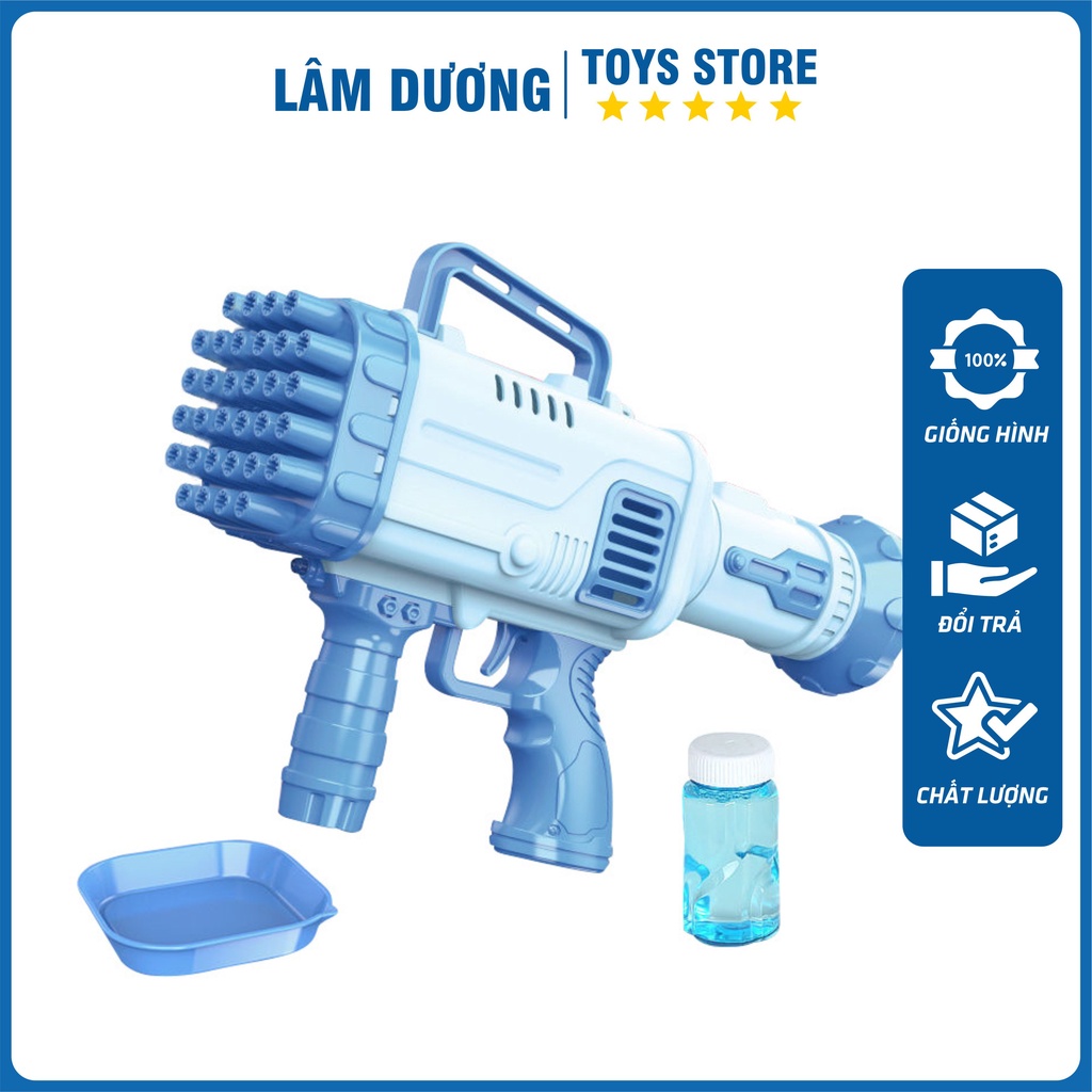Súng Bắn Bong Bóng 32 Nòng 👑SIÊU CẤP👑 Súng 32 Nòng Thổi Bong Bóng Chạy Bằng Pin Siêu Mạnh An Toàn Cho Bé