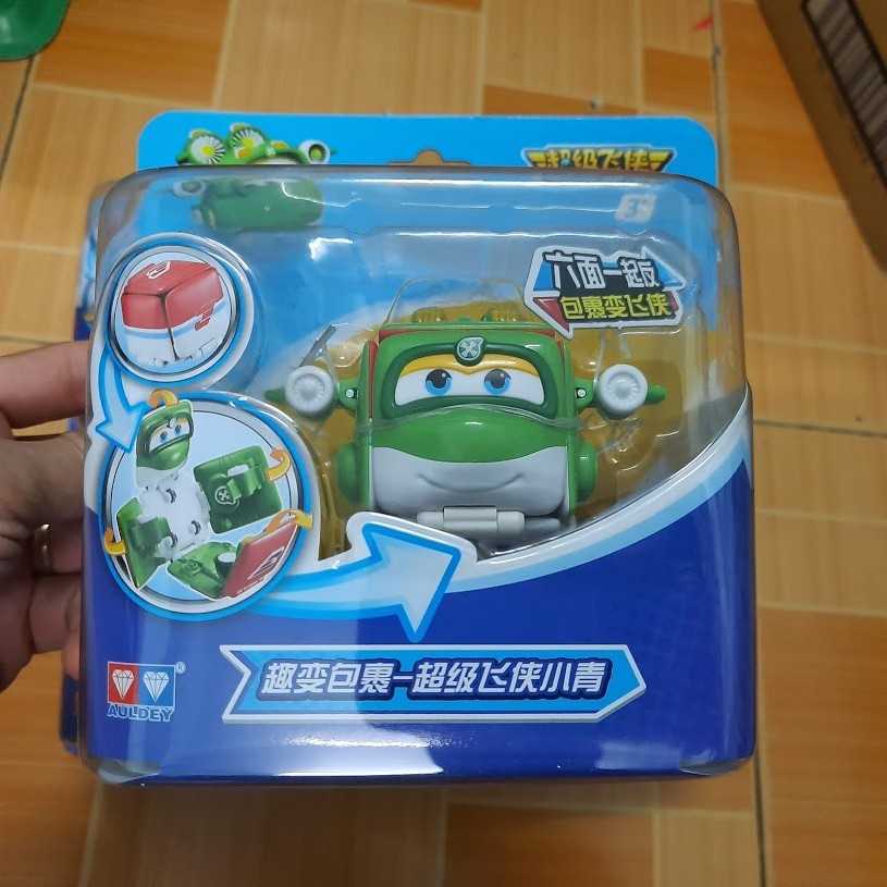 Hộp biến hình Super wings Mira rái cá , paul cảnh sát, Donnie, Dizzy đồ chơi trẻ em đội bay siêu đẳng
