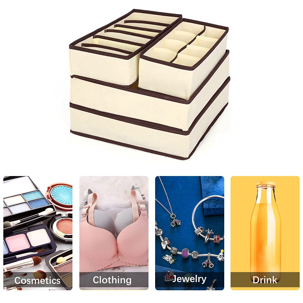 Hộp vải chia  Hộp đựng đồ lót vải không dệt (cái 6, 7, 8, 24 ngăn)-Khay bảo quản đựng tất vớ sạch sẽ, tiết kiệm diện tích-mi thun  đa năng khay túi vải cao cấp  sắp xếp gọn gàng tủ đồ Nhật