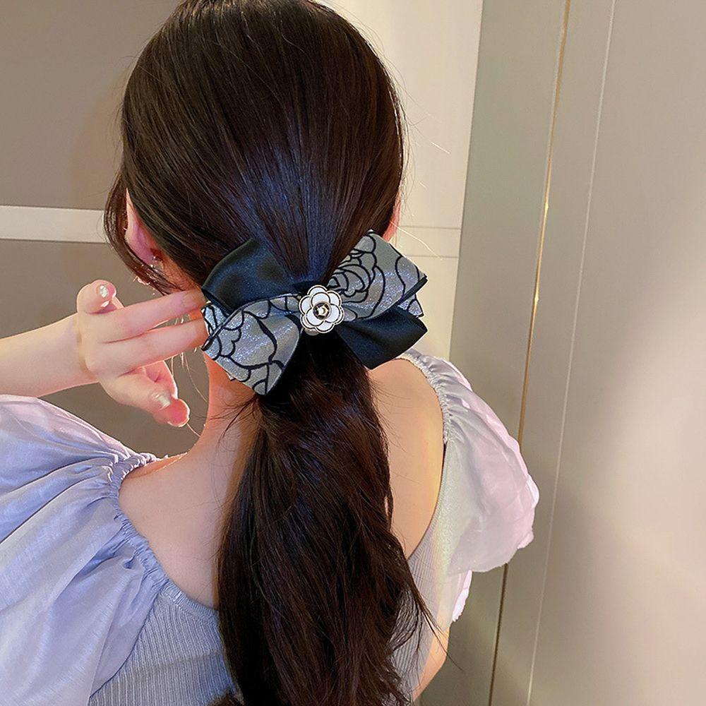 Kẹp Tóc Đuôi Ngựa Hình Nơ 15H Ngọt Ngào Cho Nữ Giá Đỡ