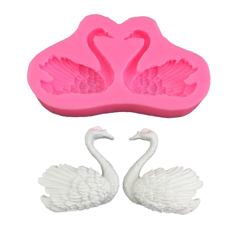 Khuôn Silicone Tạo Hình Thiên Nga Trang Trí Bánh