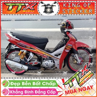 Tem Xe Sirius Chấm Tròn Đỏ Xám Đen - Tem Sirius 110 Đen Xám Đỏ Siêu Đẹp - Mẫu Team Sirius Đỏ Xám Đen (s046-00)