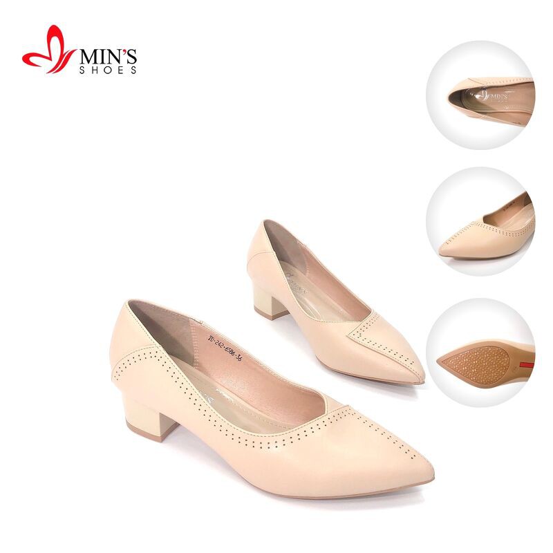 Min's Shoes- Giày da thật gót vuông v207