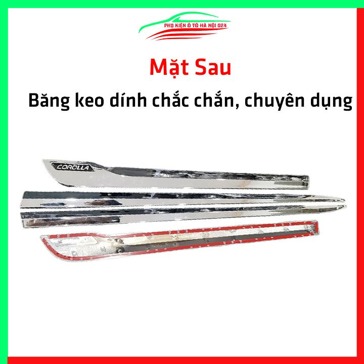Bộ ốp nẹp sườn Altis 2014-2020 mạ crom trang trí làm đẹp xe