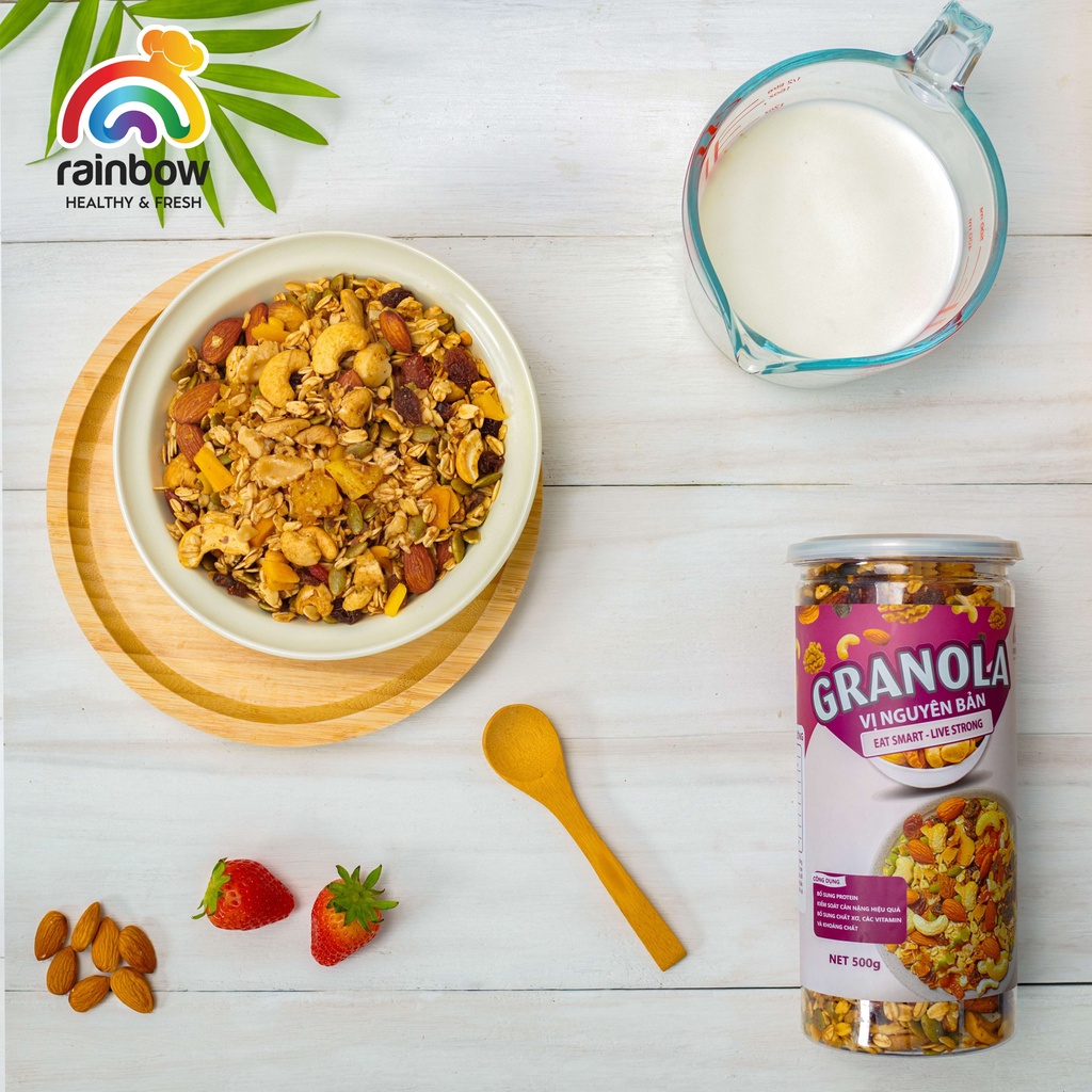 Granola Siêu Hạt RAINBOW Ngũ Cốc Giảm Cân Tiện Lợi Thơm Ngon Không Đường
