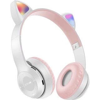 Tai Nghe Mèo Blutooth Headphone dễ thương chống ồn có đèn led siêu cute