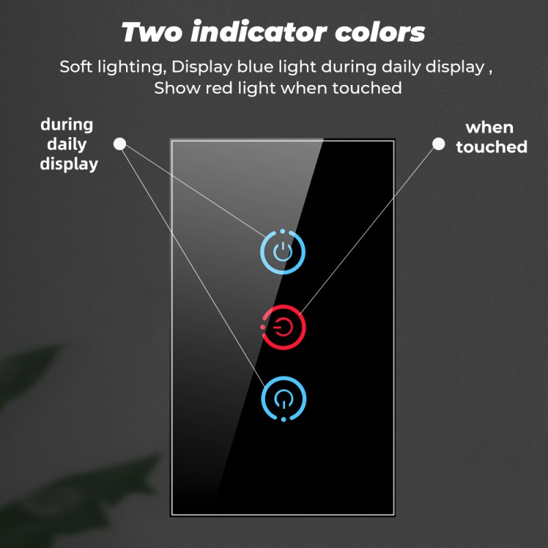 ⚡Ready stock⚡120 Wireless RF433 Switch Smart Touch Switch Panel 1/2/3gang  Freely Stick Wireless Switch