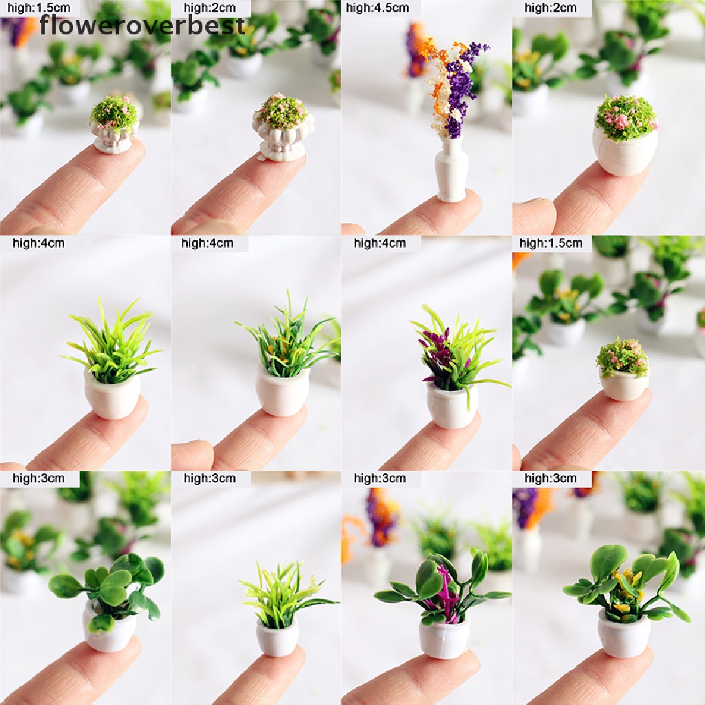 Mô hình cây cảnh mini tỉ lệ 1:12 trang trí nhà búp bê chất liệu nhựa resin thân thiện với môi trường
