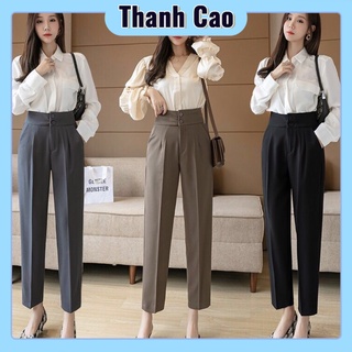 Quần baggy cạp cao 2 khuy công sở
