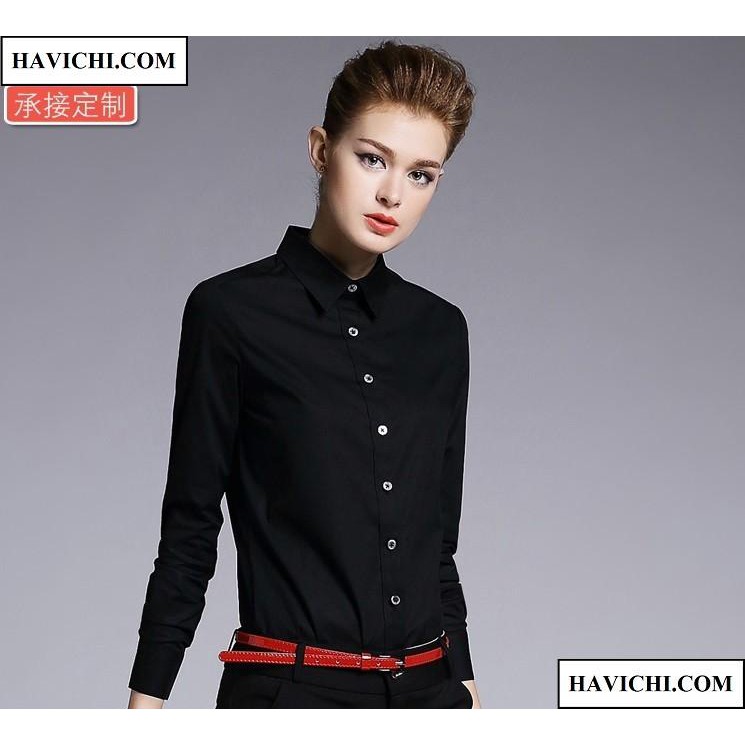 Áo Sơ Mi Nữ Đen Công Sở Thoáng Mát Mềm Mịn | BigBuy360 - bigbuy360.vn