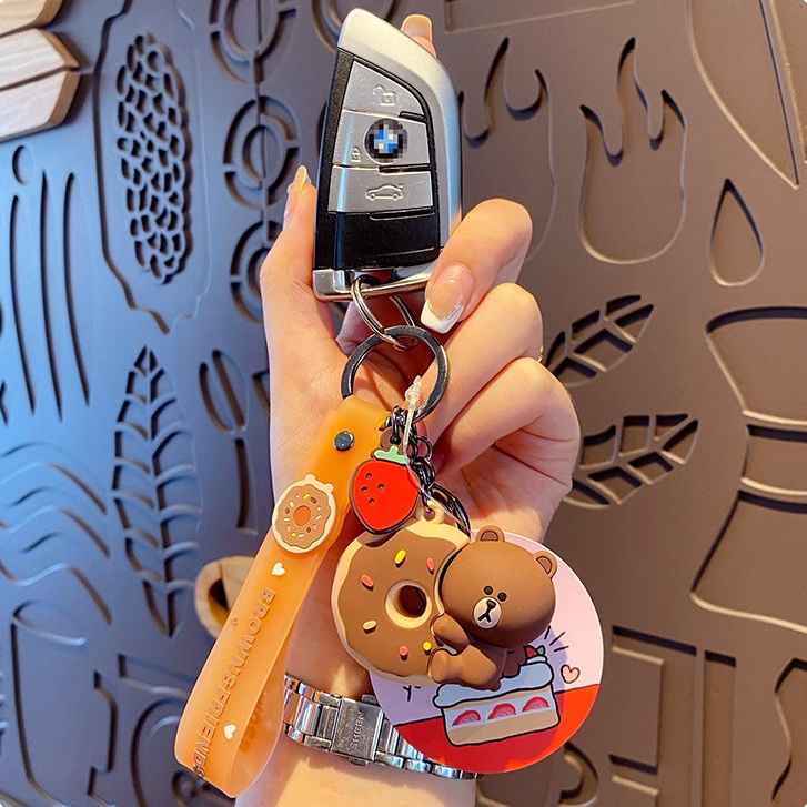 Móc Khóa Hình Gấu Nâu Hoạt Hình Xinh Xắn Đáng Yêu
