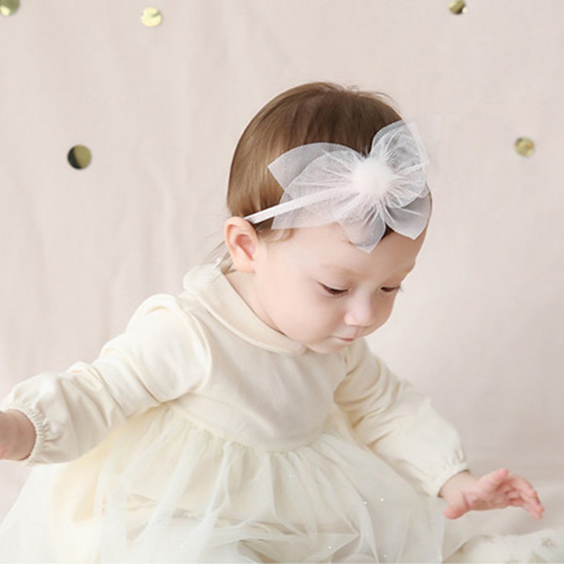 Băng đô cotton mềm mại trang trí nơ vải ruy băng xinh xắn cho bé