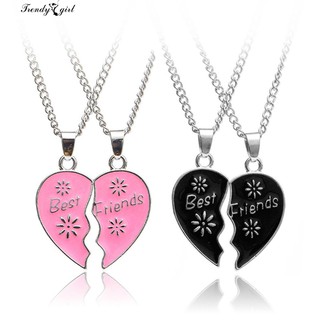 Bộ 2 dây chuyền đeo cổ mặt ghép hai nửa trái tim dành cho đôi bạn thân