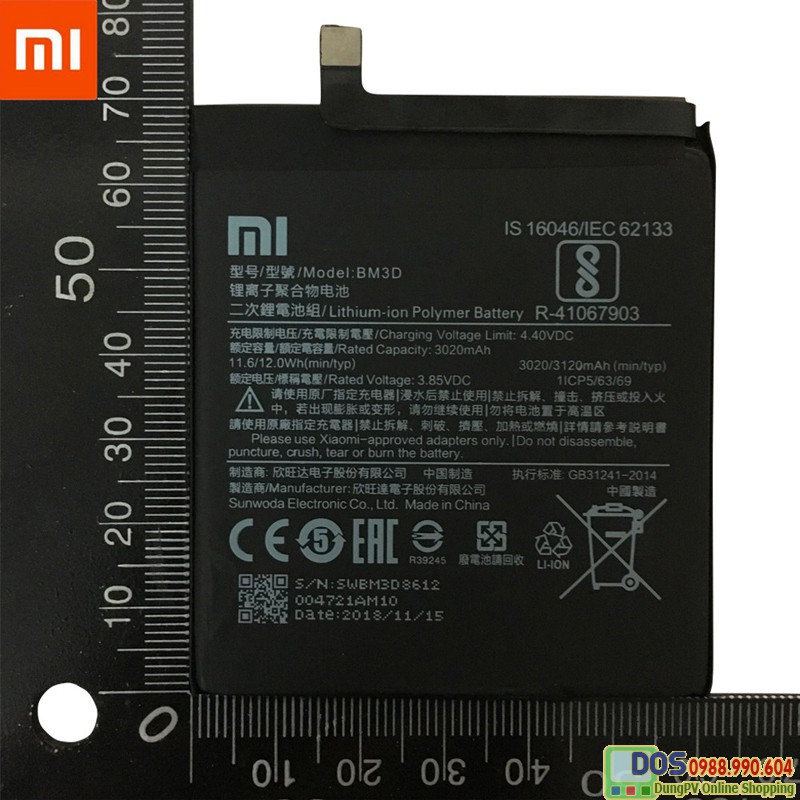 Pin xiaomi mi8 se chính hãng, thay pin mi 8 se lấy ngay