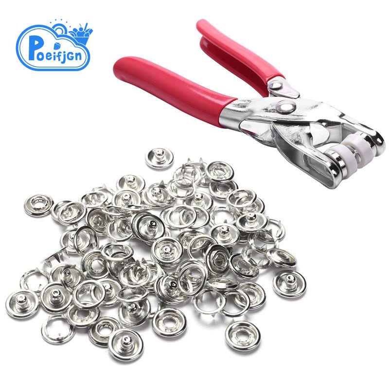Bộ Kìm Bấm Nút Kèm 20 Nút Đồng Trắng Chất Lượng Cao