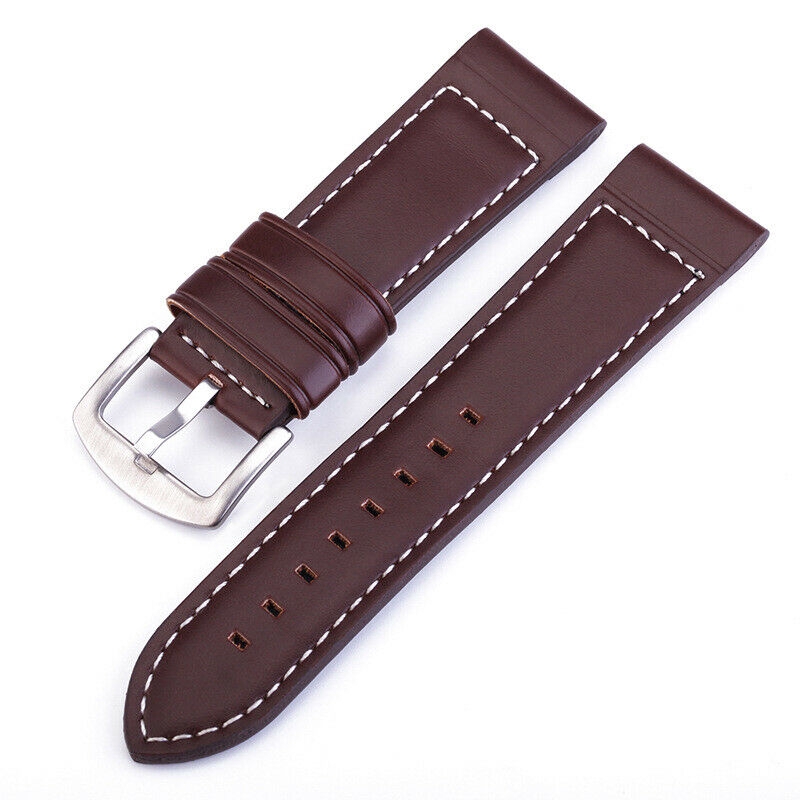 Stainless Steel Buckle Leather Wrist Watch Replacement Band Strap18/20/22/24mm