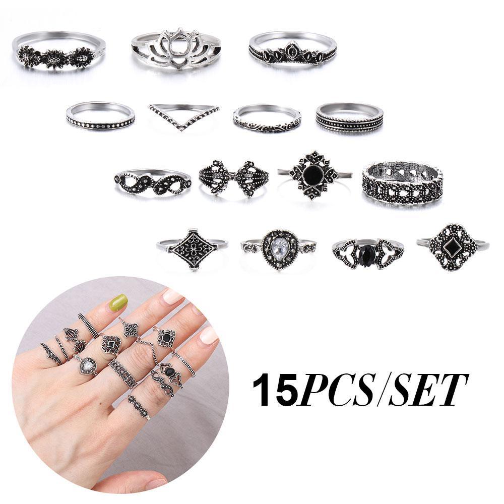 Set 15 Nhẫn Ngôi Sao Thời Trang Boho
