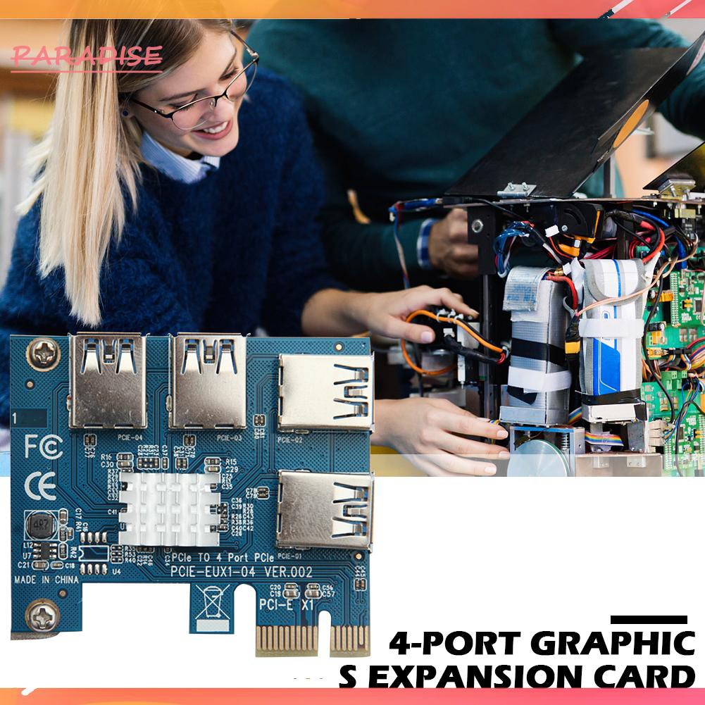 1 Bộ Chuyển Đổi Pcie Sang Pci-Express 1x Sang 16x 1 Sang 4 Usb 3.0 Kèm Tản Nhiệt