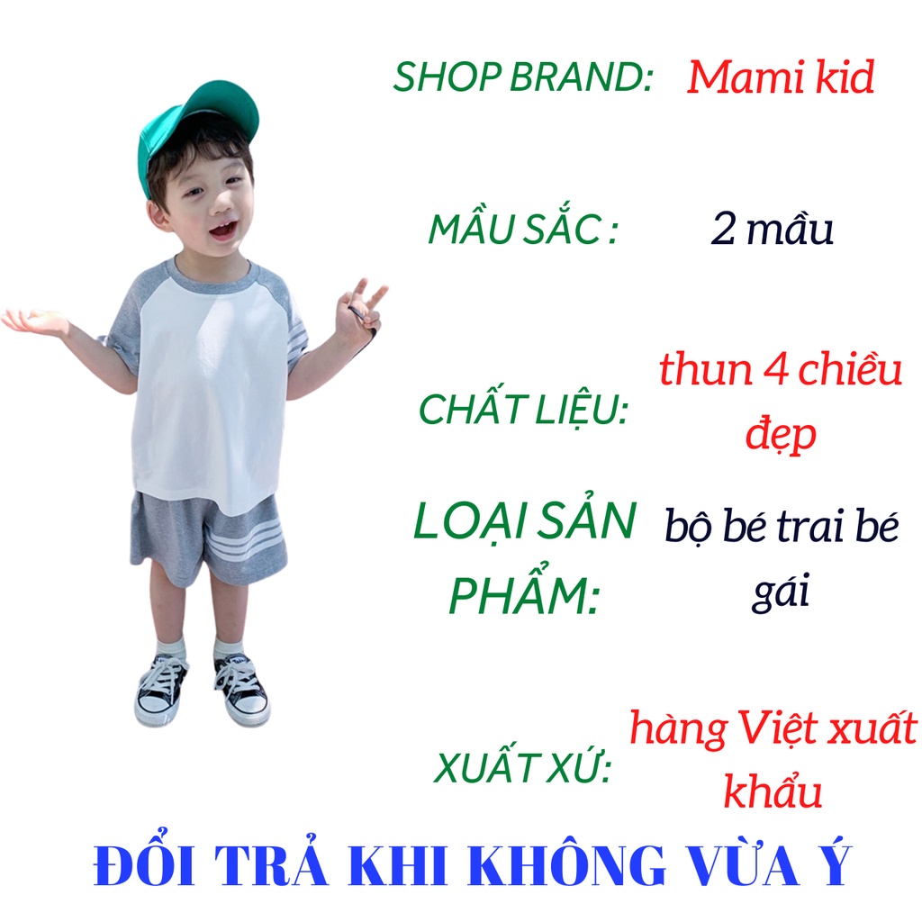 bộ cho bé trai thun COTTON 100% cotton mềm, size đại, SIÊU CO GIÃN, mamikid