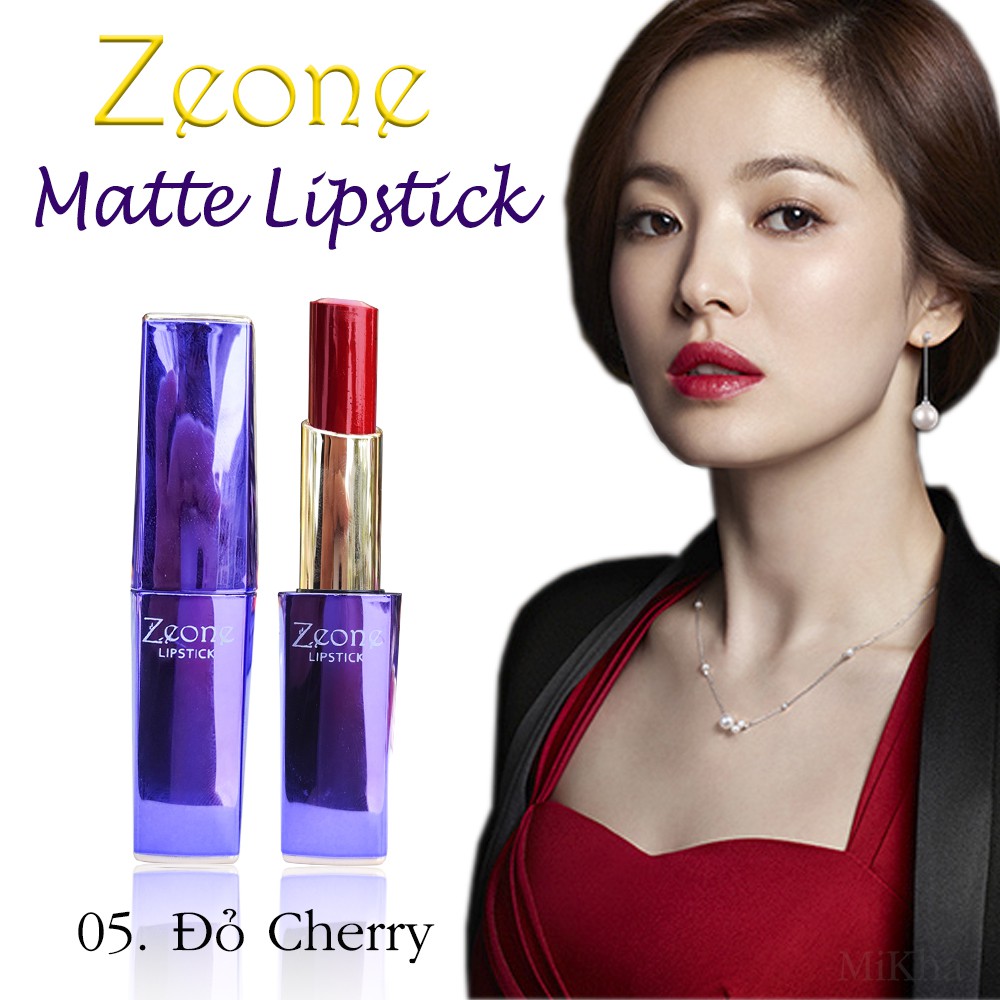 Son Lì Dưỡng Môi Zeone Tím Matte Lipstick - Màu 05 Đỏ Cherry
