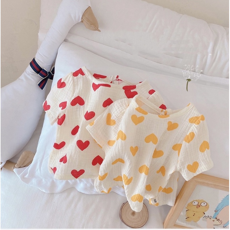 Bộ quần áo đũi hình tim_