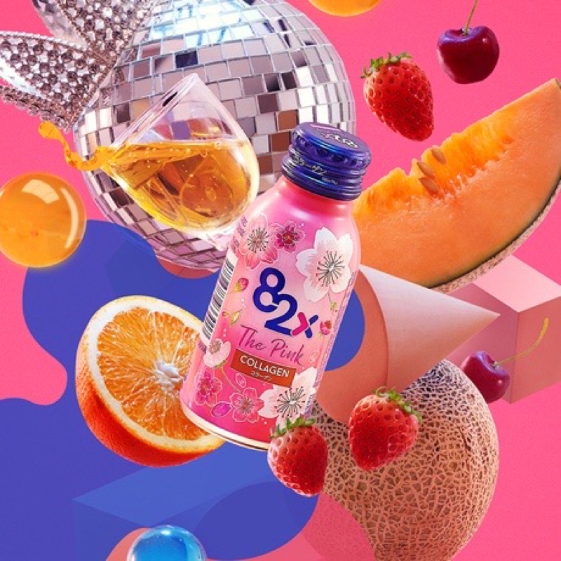 [Hàng_Nhật] Nước uống Collagen 82X The Pink, đẹp da giữ dáng - Hộp 10 chai