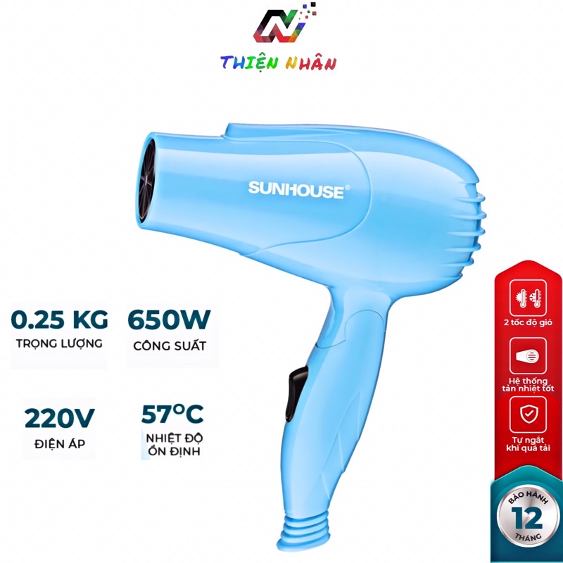 Máy Sấy Tóc Sunhouse SHD2305, Máy Sấy Tóc MiNi Công Suất Lớn