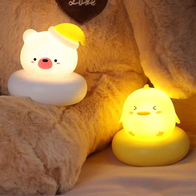 Đèn ngủ để bàn đế tròn hình đầu thú xinh xắn