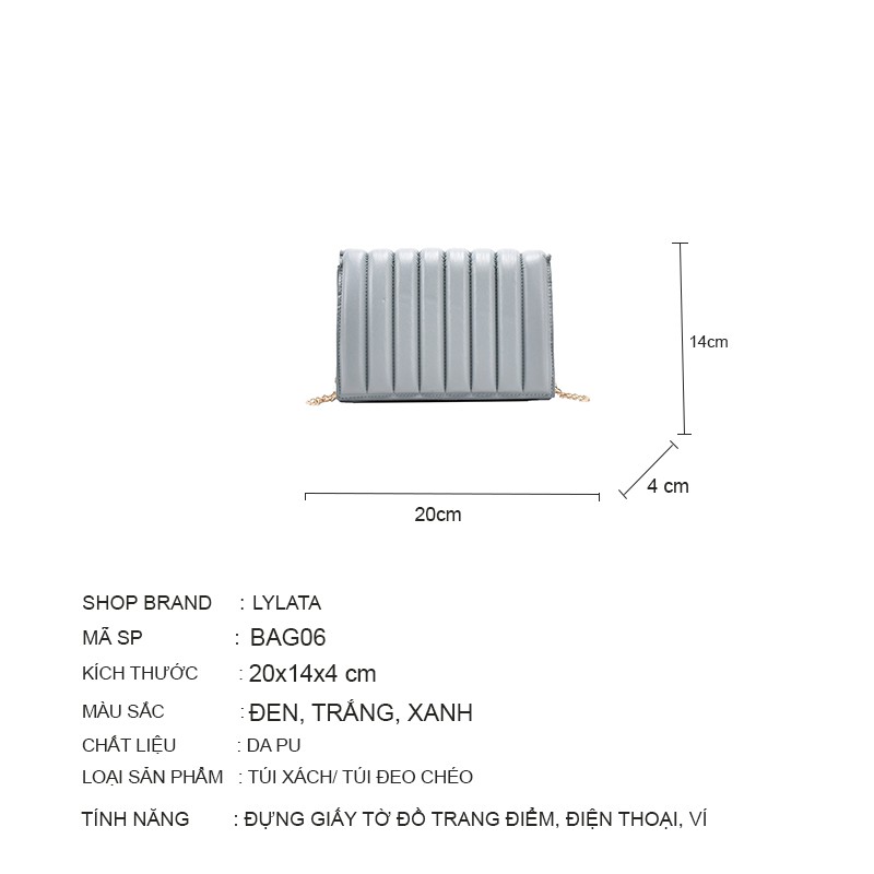 Túi Xách Nữ Phong Cách Hàn Quốc Cao cấp Đeo Chéo Thời Trang Công Sở  BAG06