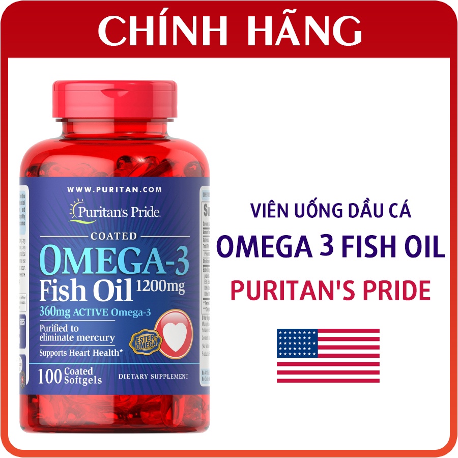 Viên uống dầu cá Omega 3 Fish oil Puritan's Pride 100v