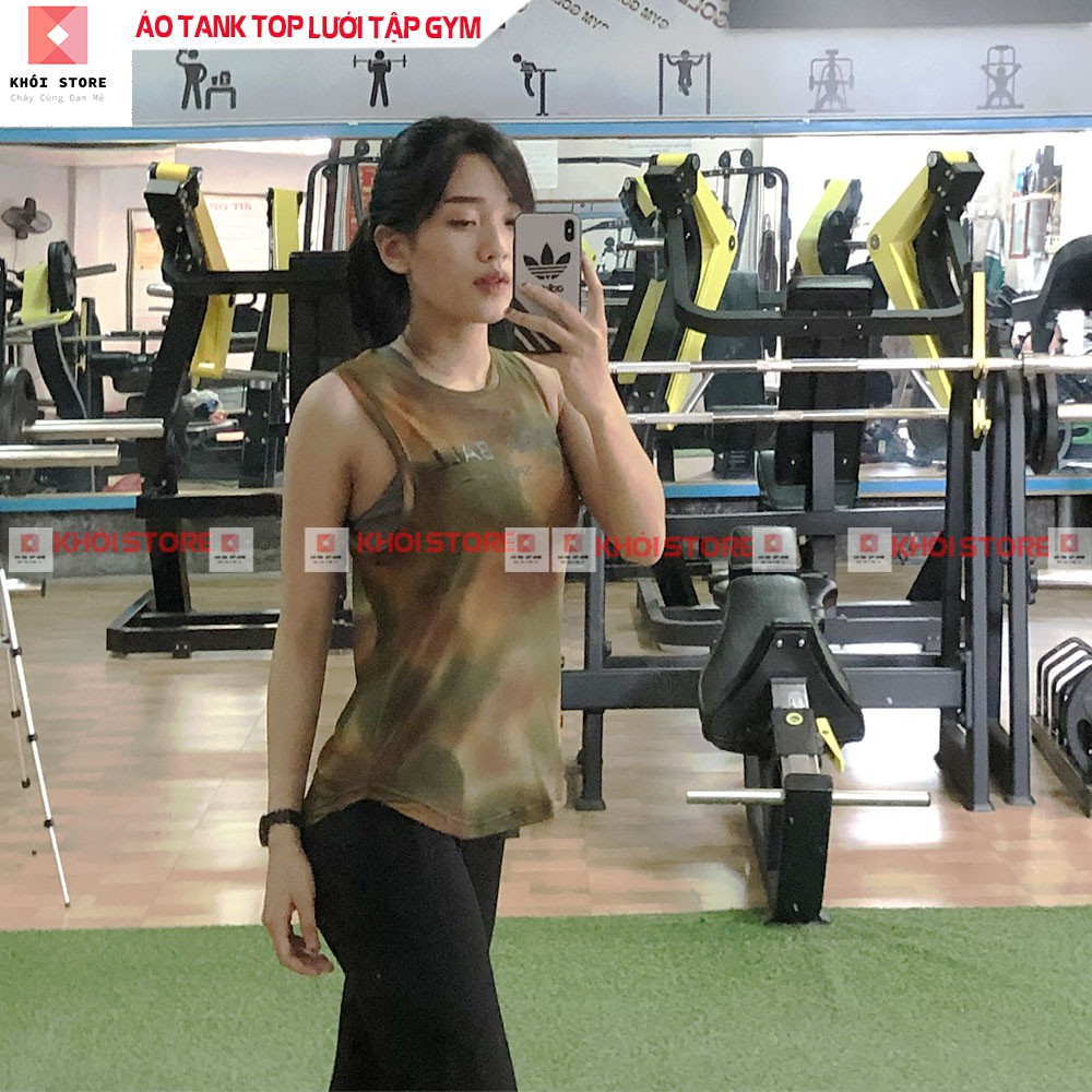 Tanktop thể thao tập gym nữ, tập yoga khói store - k114