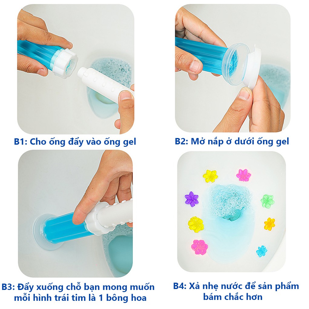 Gel khử mùi bồn cầu, gel khử mùi bồn cầu bông hoa 6 mùi hương (không hộp)