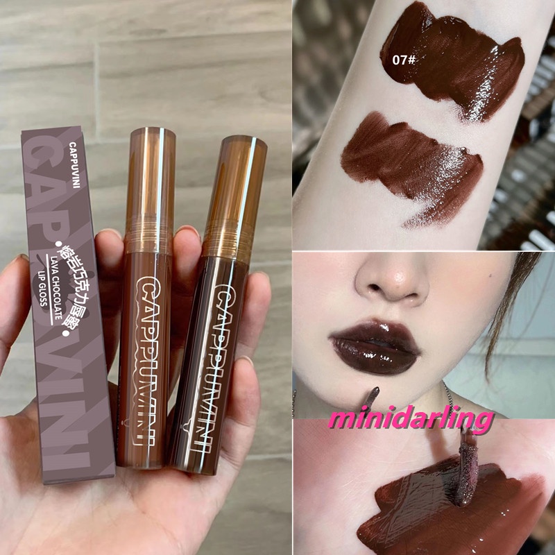 Son Bóng Cappuvini Màu Nude Nhạt Mềm Mượt Nuôi Dưỡng Môi Chống Thấm Nước Chocolat