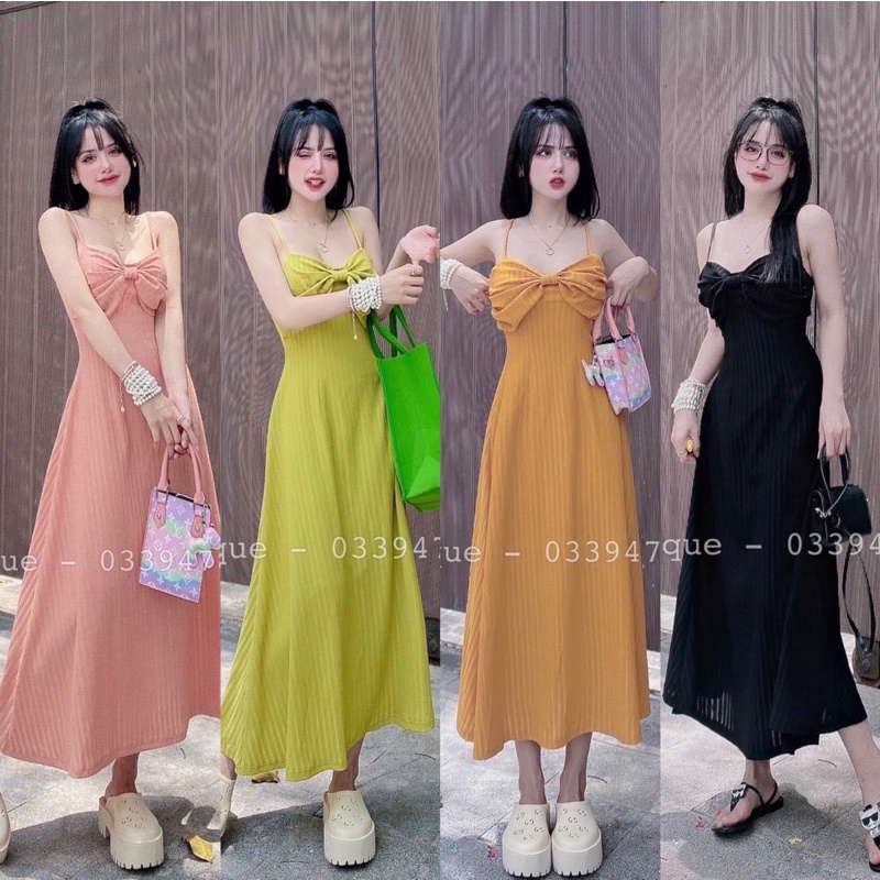 ĐẦM MAXI HAI DÂY XOẮN NGỰC DÁNG DÀI SEXY