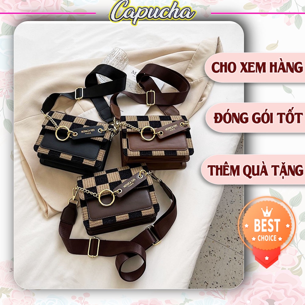 Túi xách nữ đeo chéo dáng hộp chữ nhật cực xinh phong cách Hàn Quốc Capucha T142